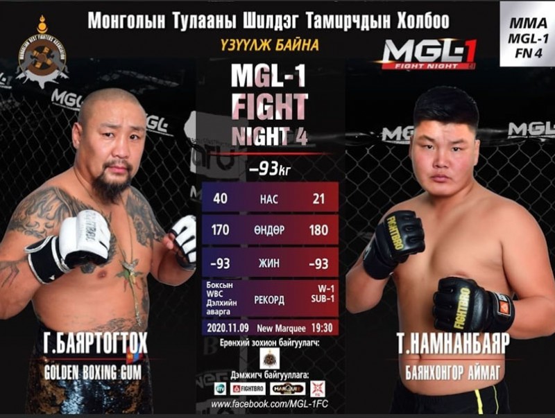 “MGL-1 FIGHT NIGHT” тэмцээн энэ сарын 9-нд болно