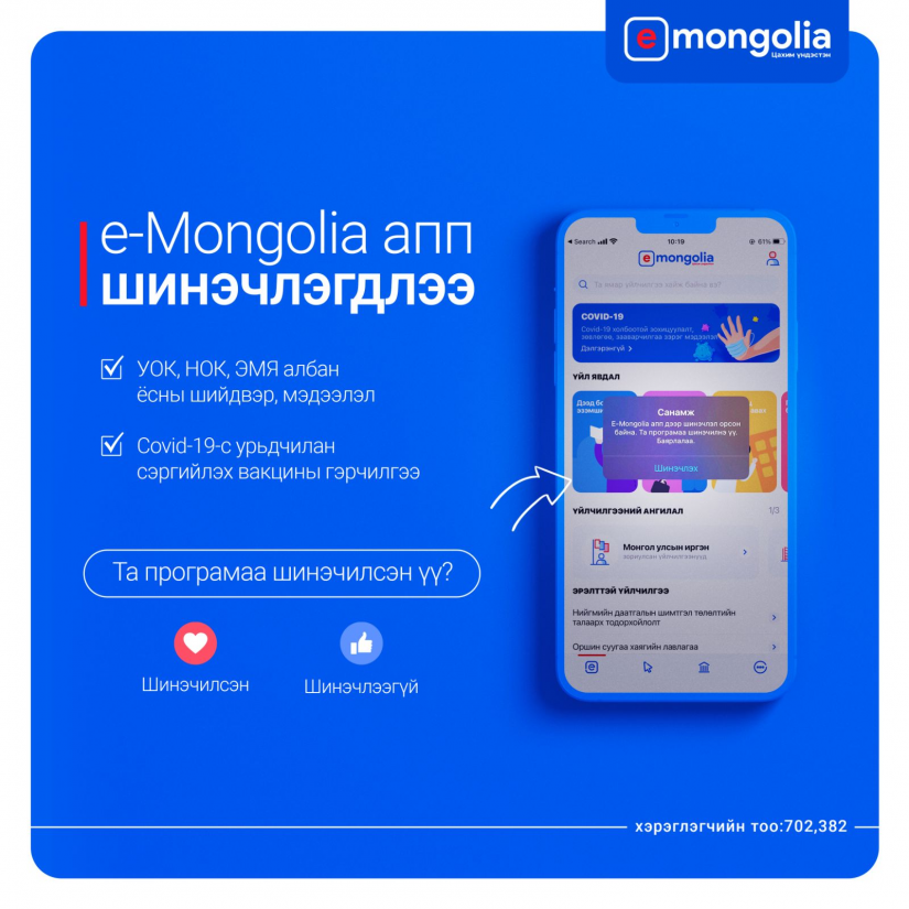 E-Mongolia систем 700 гаруй мянган хэрэглэгчтэй боллоо