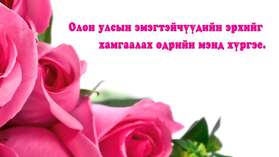 Өнөөдөр Олон улсын эмэгтэйчүүдийн эрхийг хамгаалах өдөр