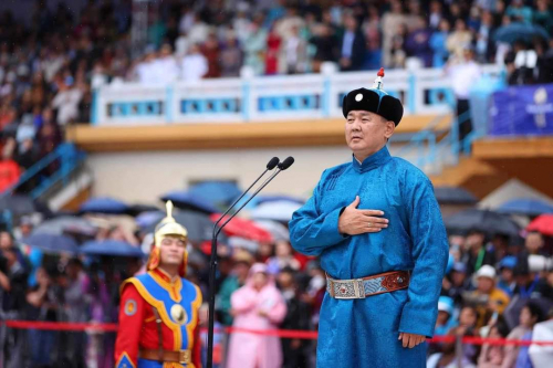 Монгол Улсын Ерөнхийлөгч Ухнаагийн Хүрэлсүх Үндэсний их баяр наадмыг нээж үг хэллээ